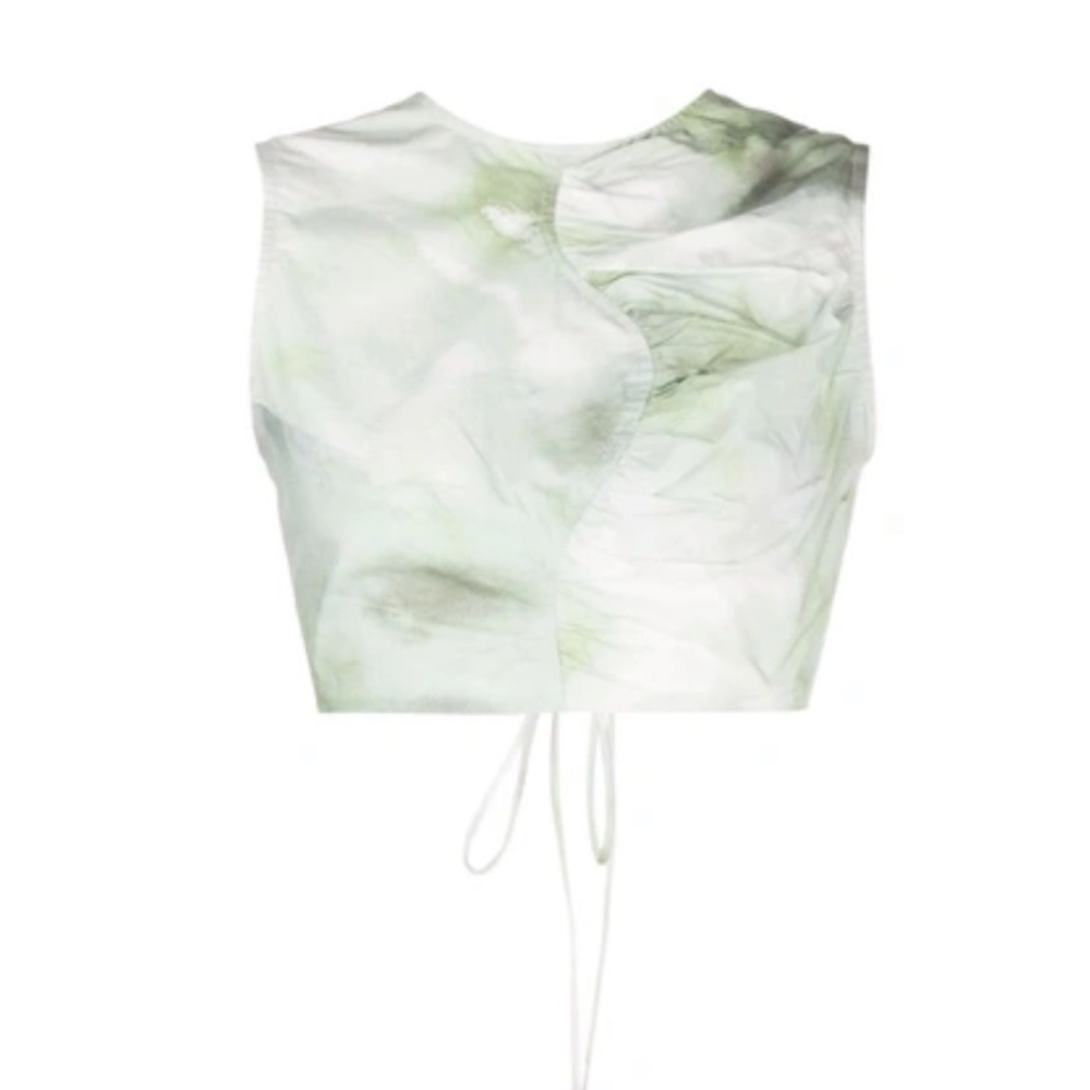 Ganni Tie-Dye Gathered Top